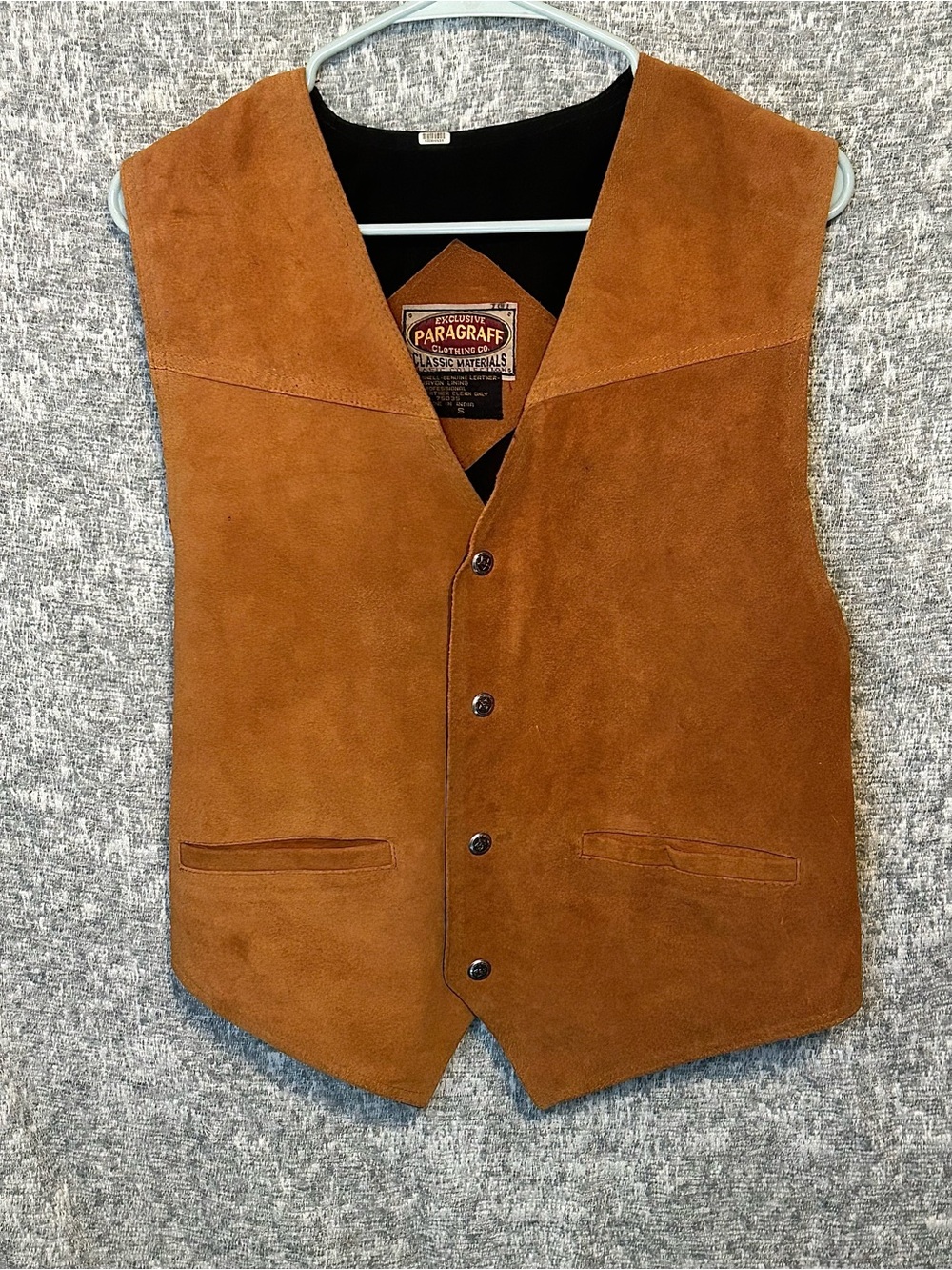 Vintage Paragraff Clothing Co, Men’s Brown Leather Vest. Small